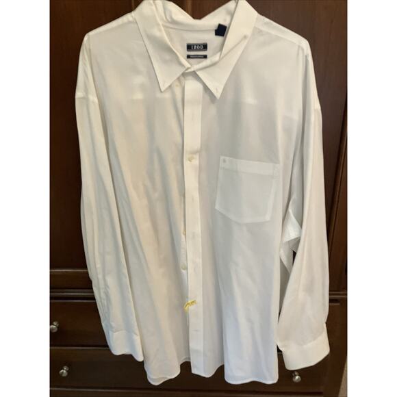 x5 Izod Button Down Shirt Men‎ 4XL White Premium Essentials Long Sleeve Collared - Picture 1 of 10